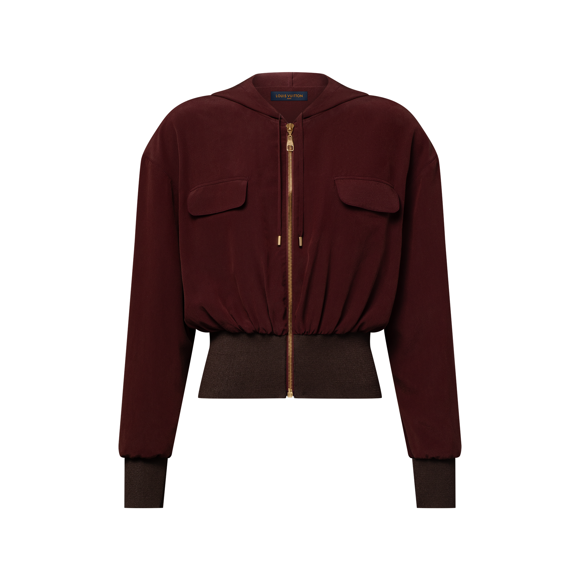 Silk Zip-Up Hoodie - Luxury Red | LOUIS VUITTON